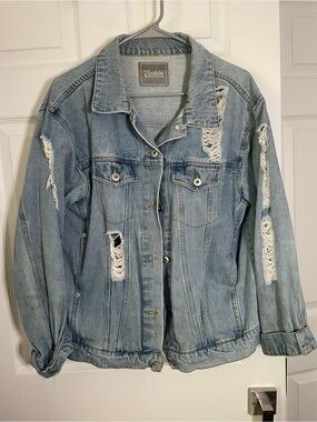 Able Light Blue Distressed Jean Jacket